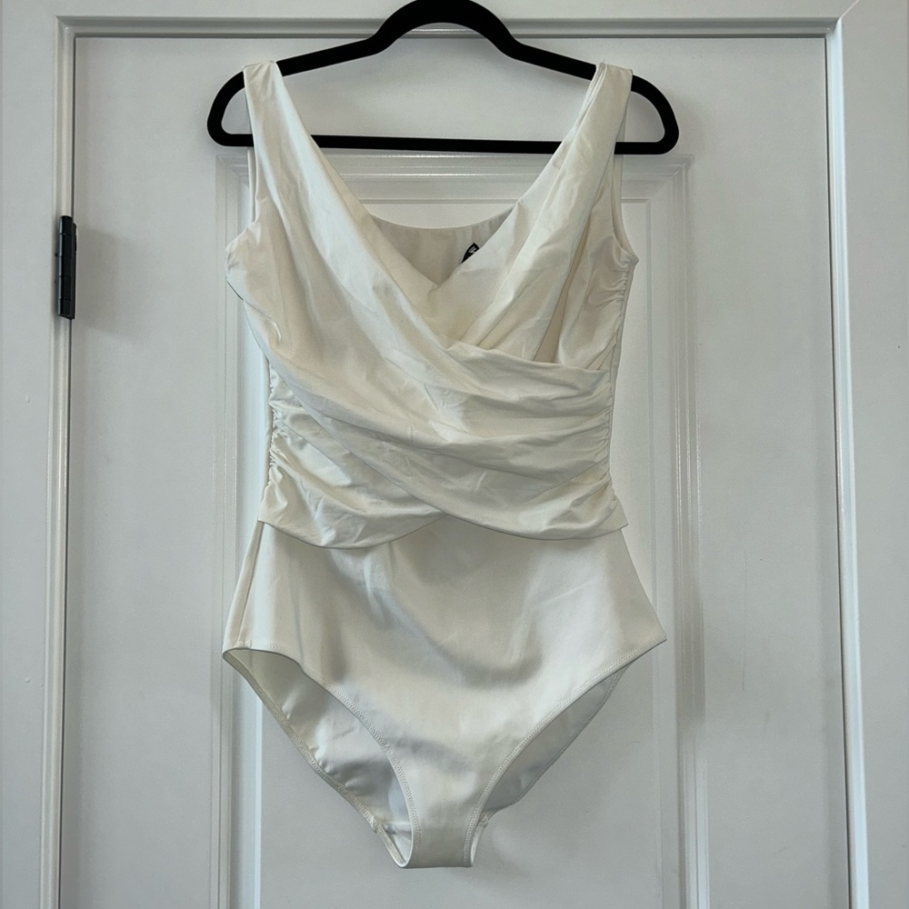 Chiara Boni La Petite Robe Madle Faux-Wrap V-Neck One-Piece Swimsuit Sz 44 (8)